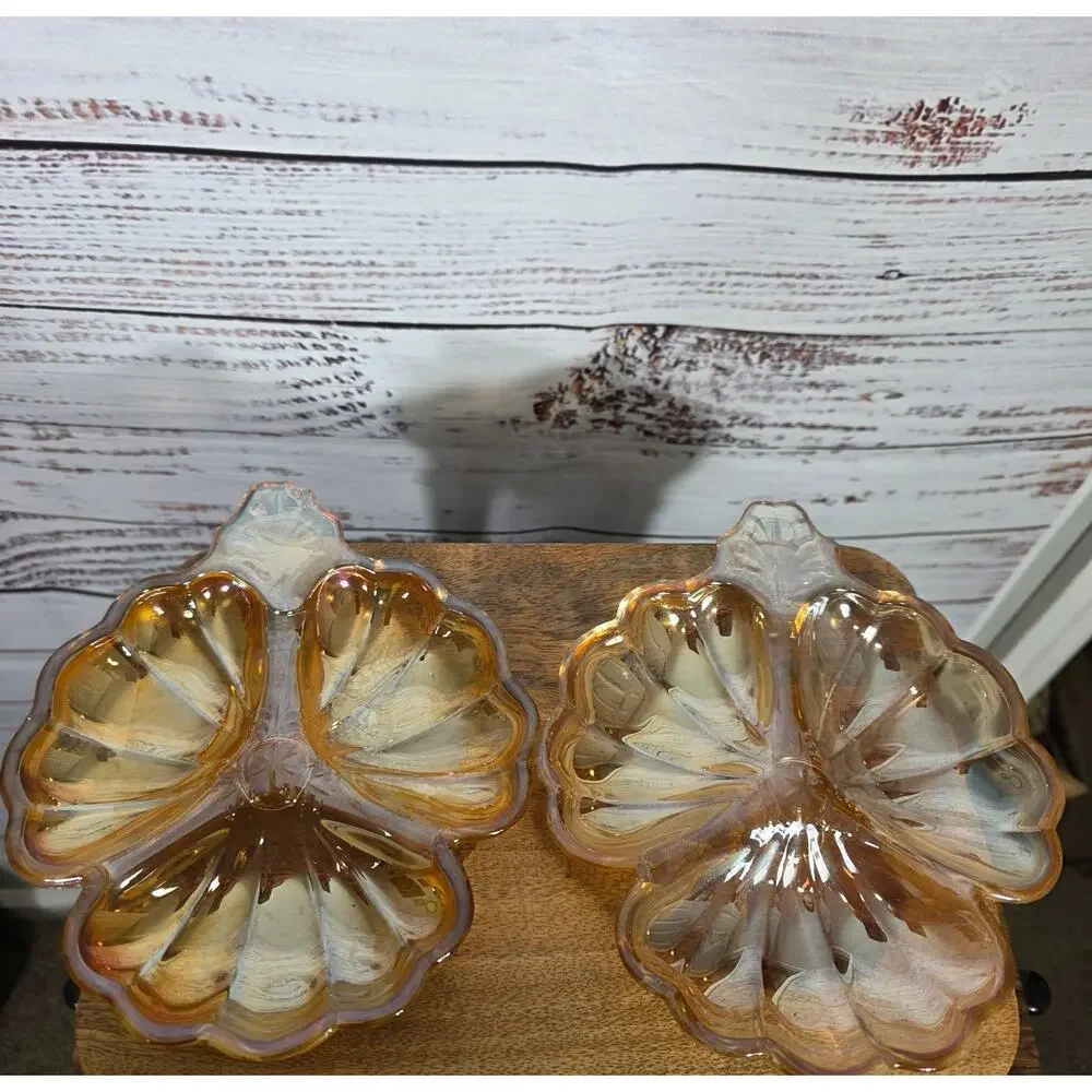 VTG Jeannette Marigold Carnival Depression Glass Candy Nut Dish